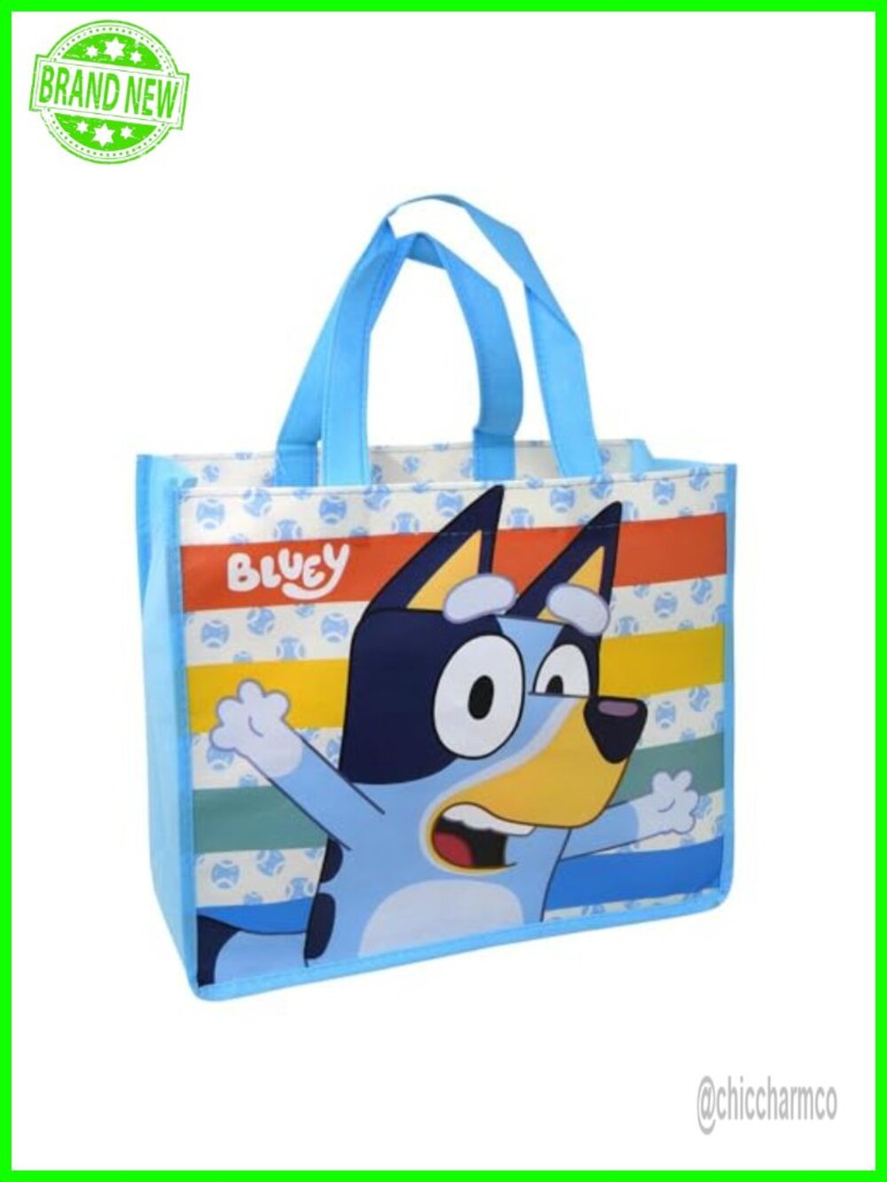 Eco Friendly Non-Woven Tote Bag Bluey Medium Reusable Carryall